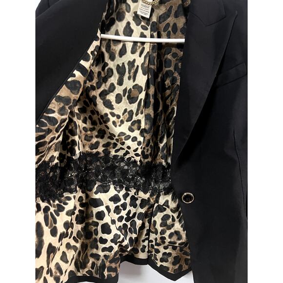Cache Blazer with Corset Back, Lace and Animal Print Interior Sz 2 - Picture 3 of 7